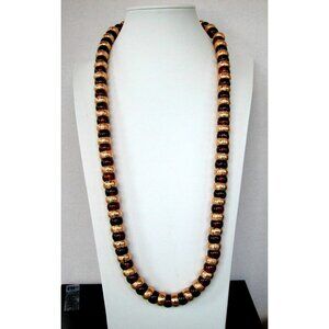 CADORO 30" Necklace with Tortoise Color & Gold Tone Beads
